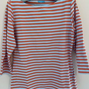 Orange and blue striped shirt